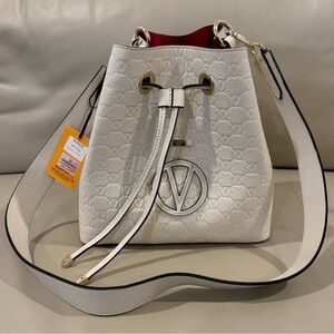 Valentino By Mario Valentino Karl Medallion Crossbody Bag In Milk
